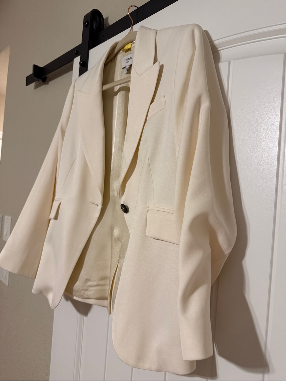 Reiss Millie Petite Single-Breasted Tailored Blazer Cream US 10P NWT Condition - Picture 2 of 6